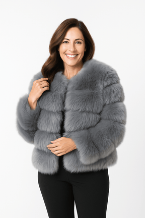 Veste en Fausse Fourrure Courte - Douceur et Glamour pour Hiver