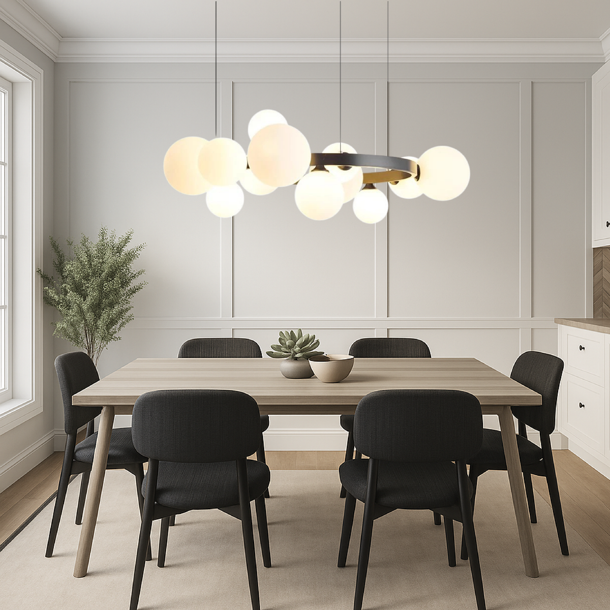Lustre Scandinave pour Salle à Manger - Design Minimaliste et Ambiance Chaleureuse