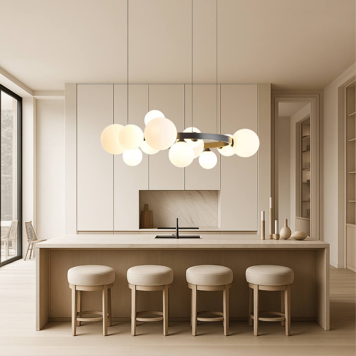 Lustre Scandinave pour Salle à Manger - Design Minimaliste et Ambiance Chaleureuse
