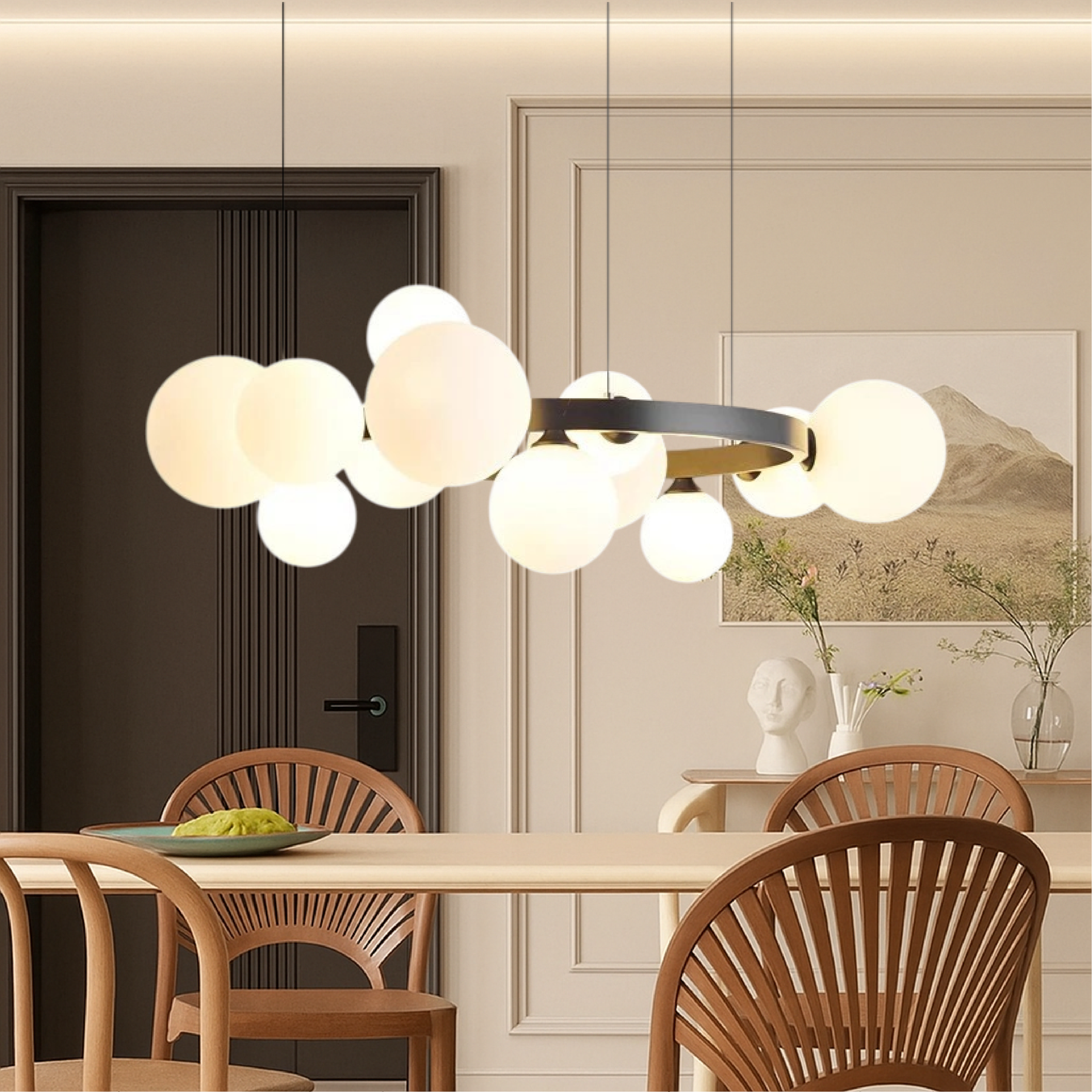 Lustre Scandinave pour Salle à Manger - Design Minimaliste et Ambiance Chaleureuse