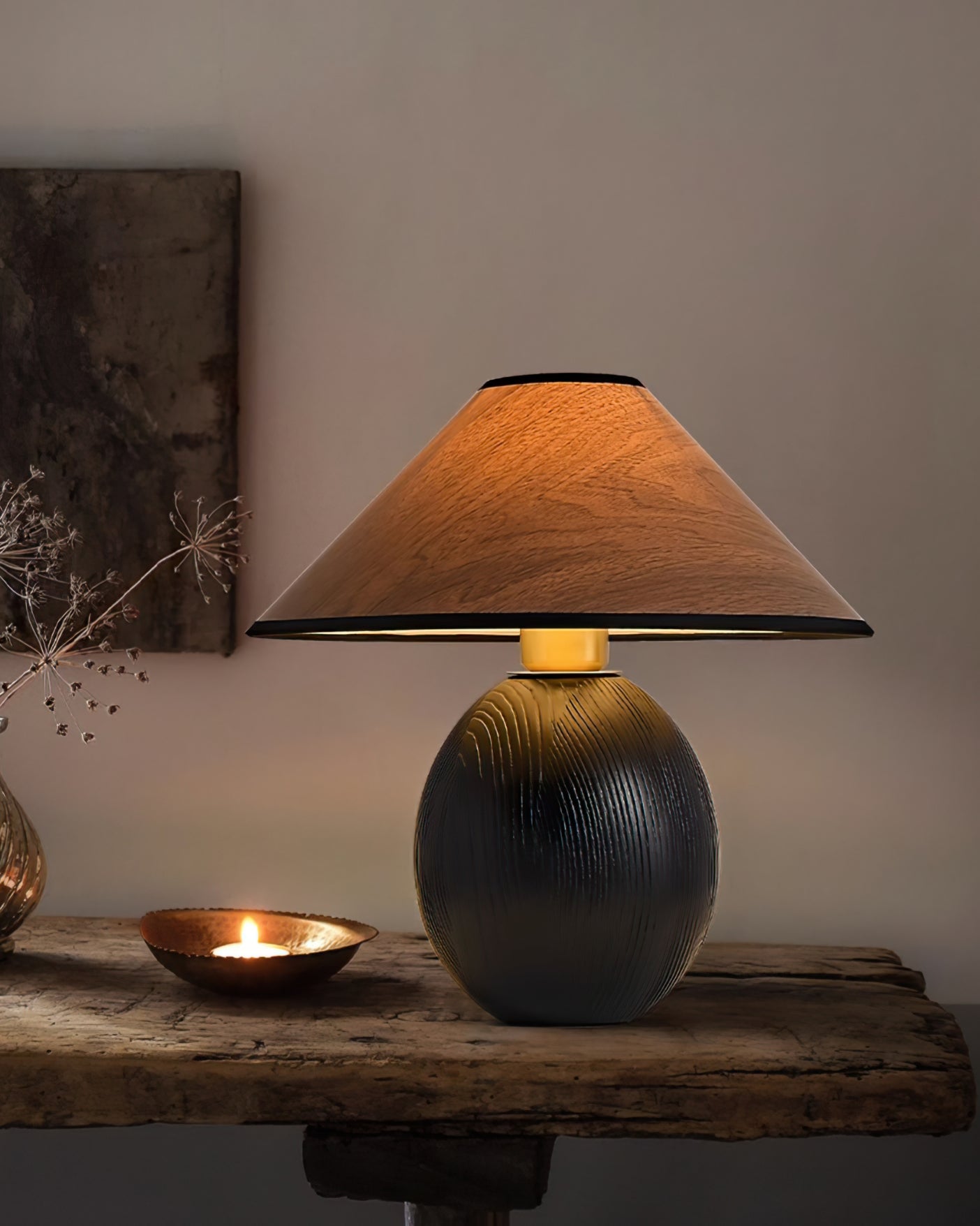 Lampe de Table en Bois - Élégance Naturelle et Ambiance Chaleureuse