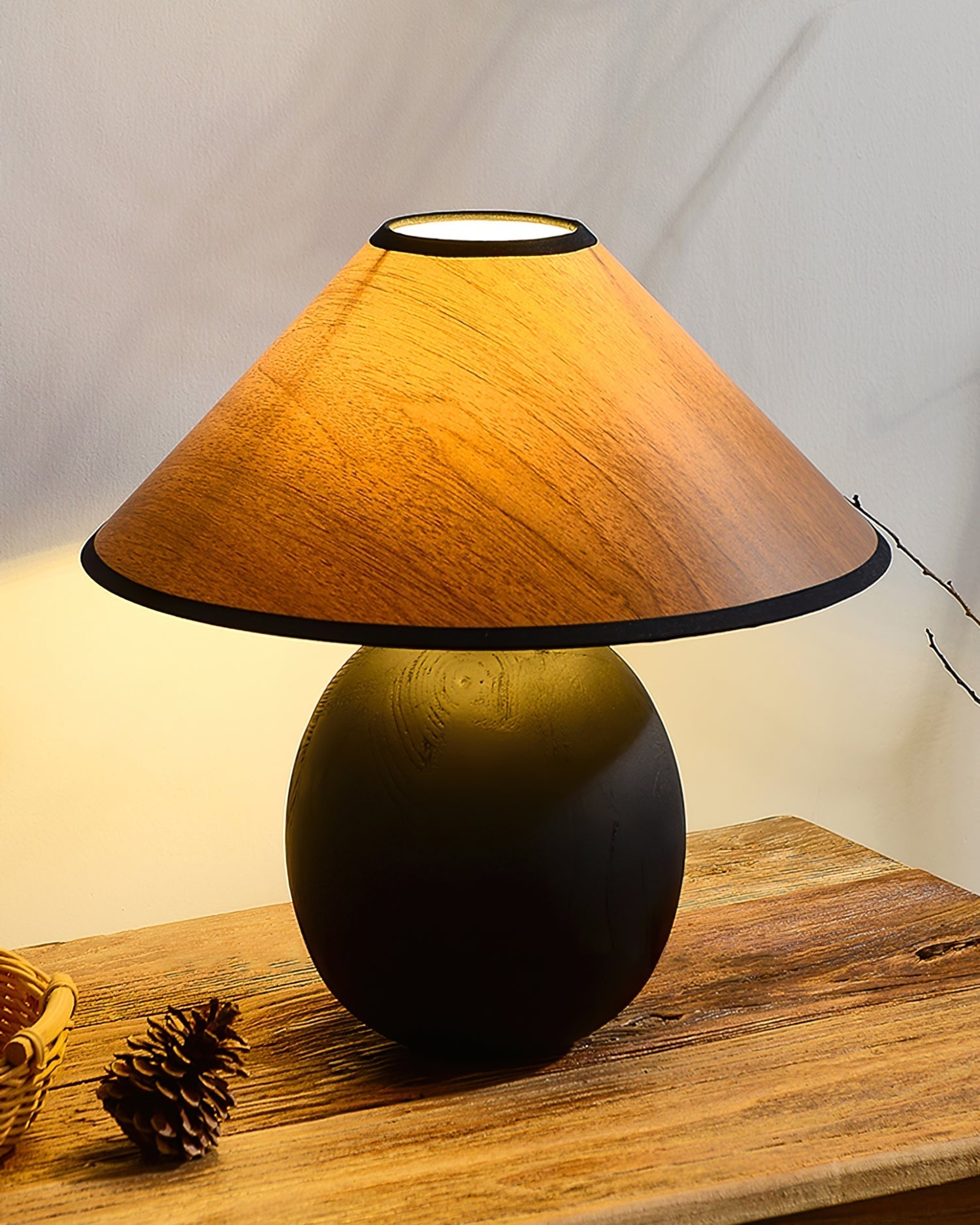 Lampe de Table en Bois - Élégance Naturelle et Ambiance Chaleureuse