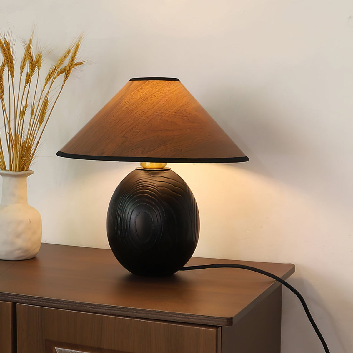 Lampe de Table en Bois - Élégance Naturelle et Ambiance Chaleureuse