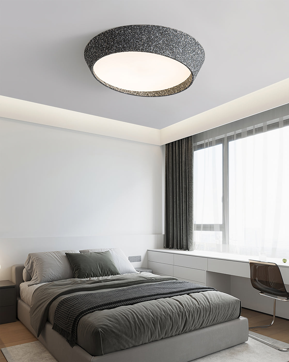 Plafonnier Design Minimaliste LED - Éclairage Doux et Économe en Énergie