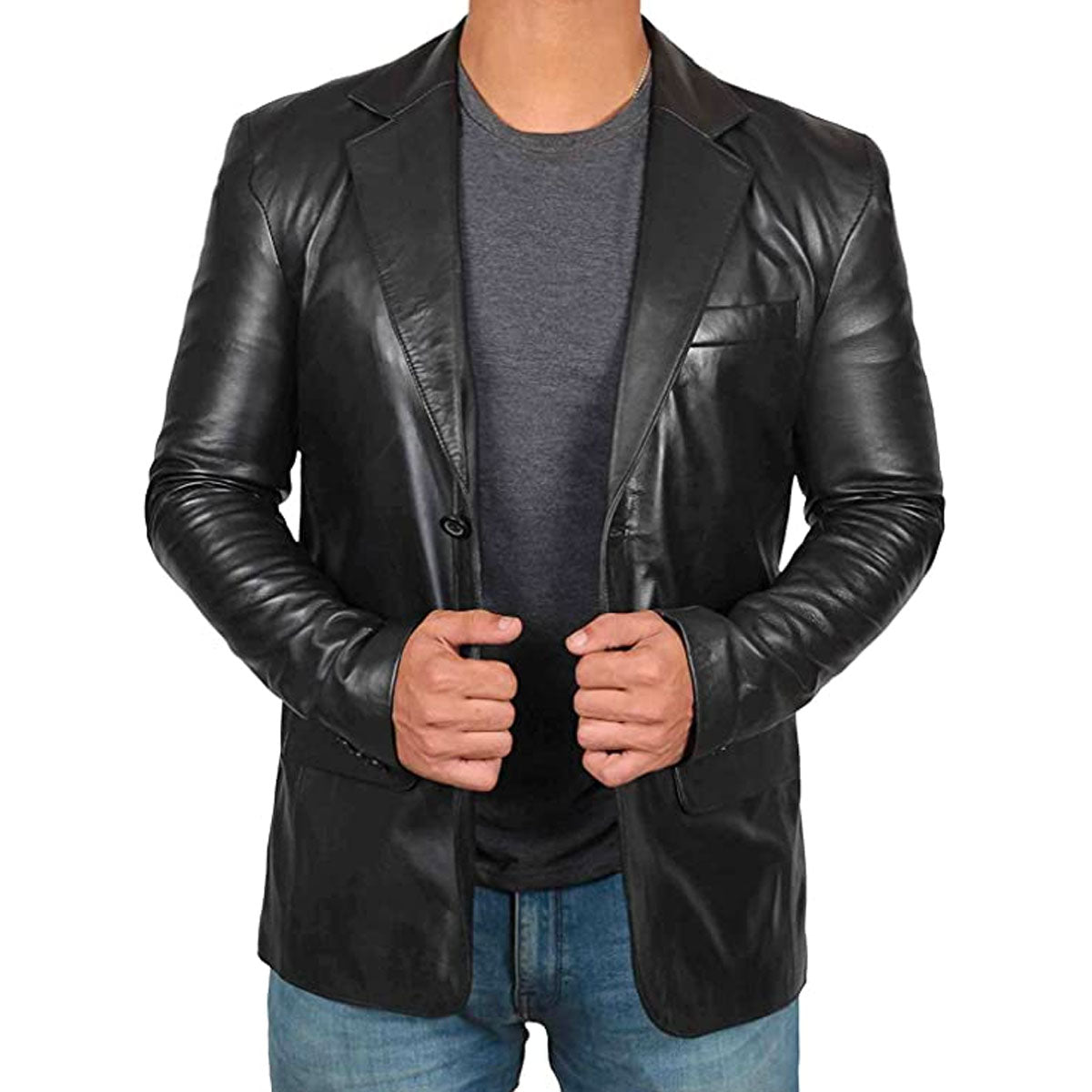 Blazer en Cuir pour Homme - Élégance Classique et Confort Optimal
