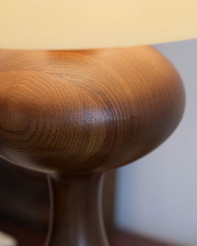 Lampe de Table en Verre et Bois - Éclairage Ambiant au Design Minimaliste