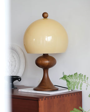 Lampe de Table en Verre et Bois - Éclairage Ambiant au Design Minimaliste