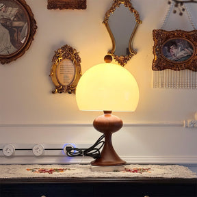 Lampe de Table en Verre et Bois - Éclairage Ambiant au Design Minimaliste