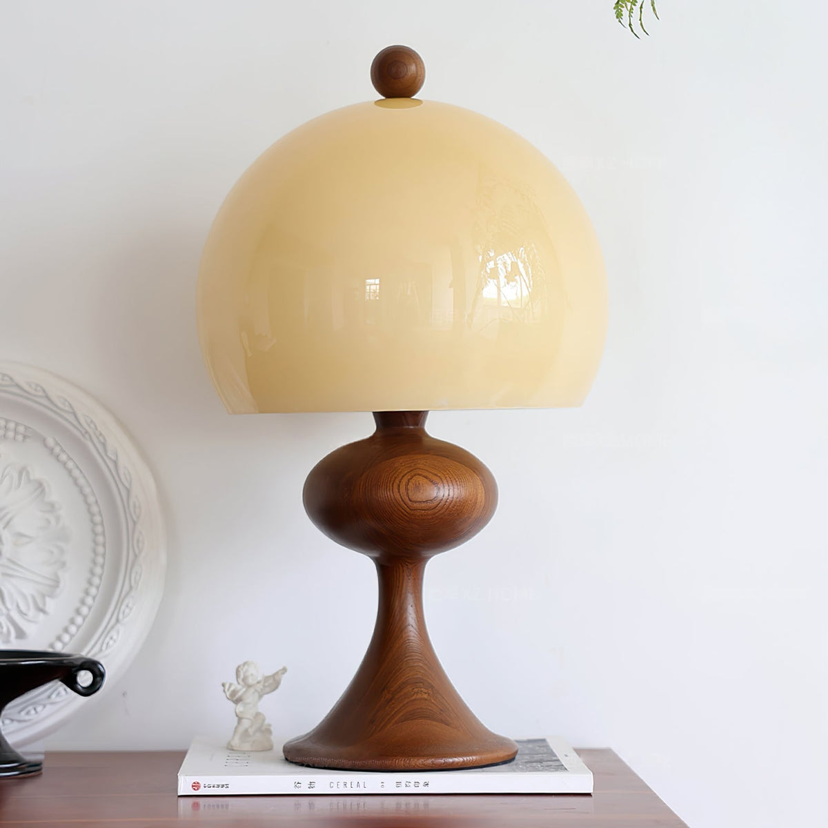 Lampe de Table en Verre et Bois - Éclairage Ambiant au Design Minimaliste