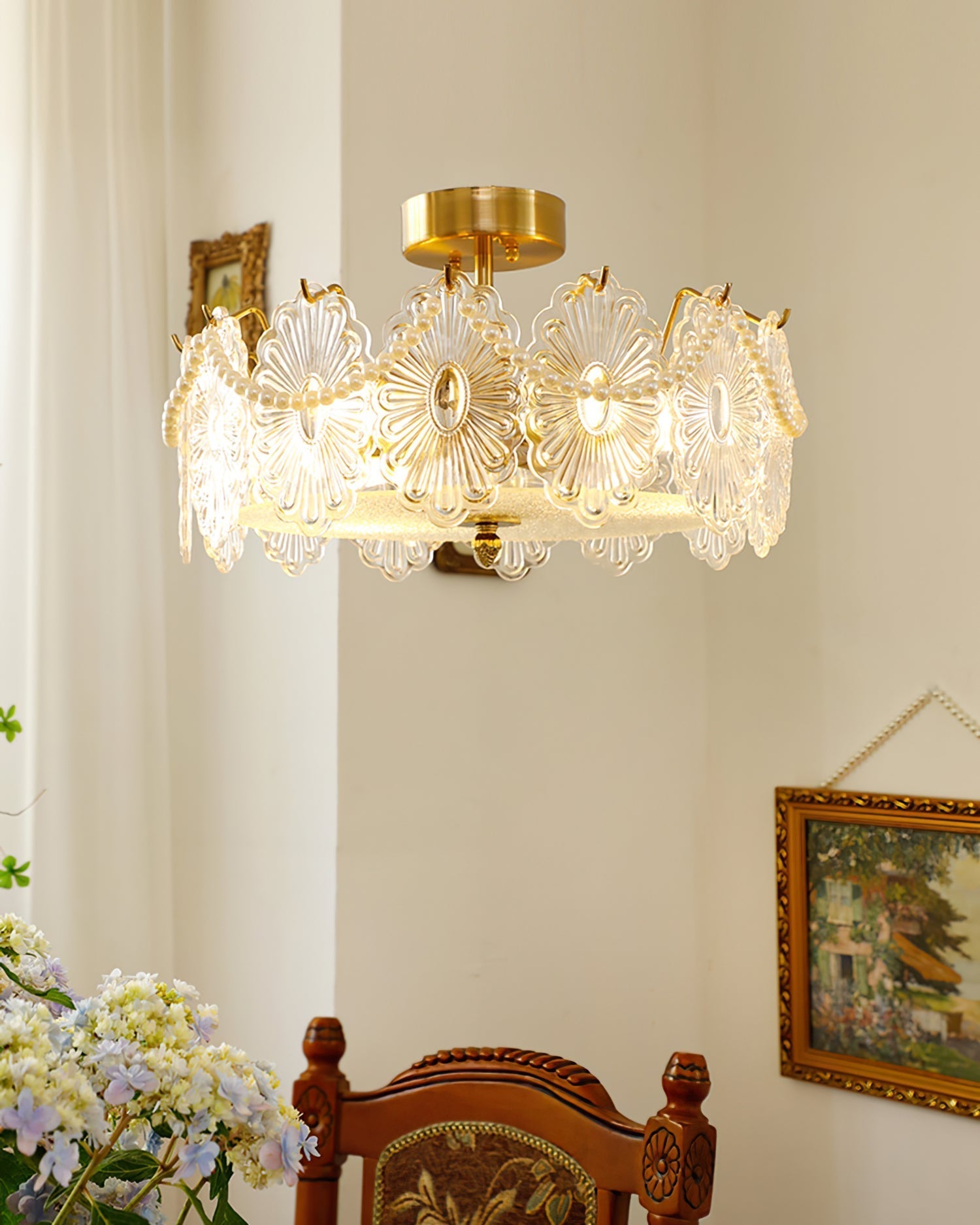 Lampe de Plafond en Verre Transparent - Élégance et Lumière Douce dans Votre Espace