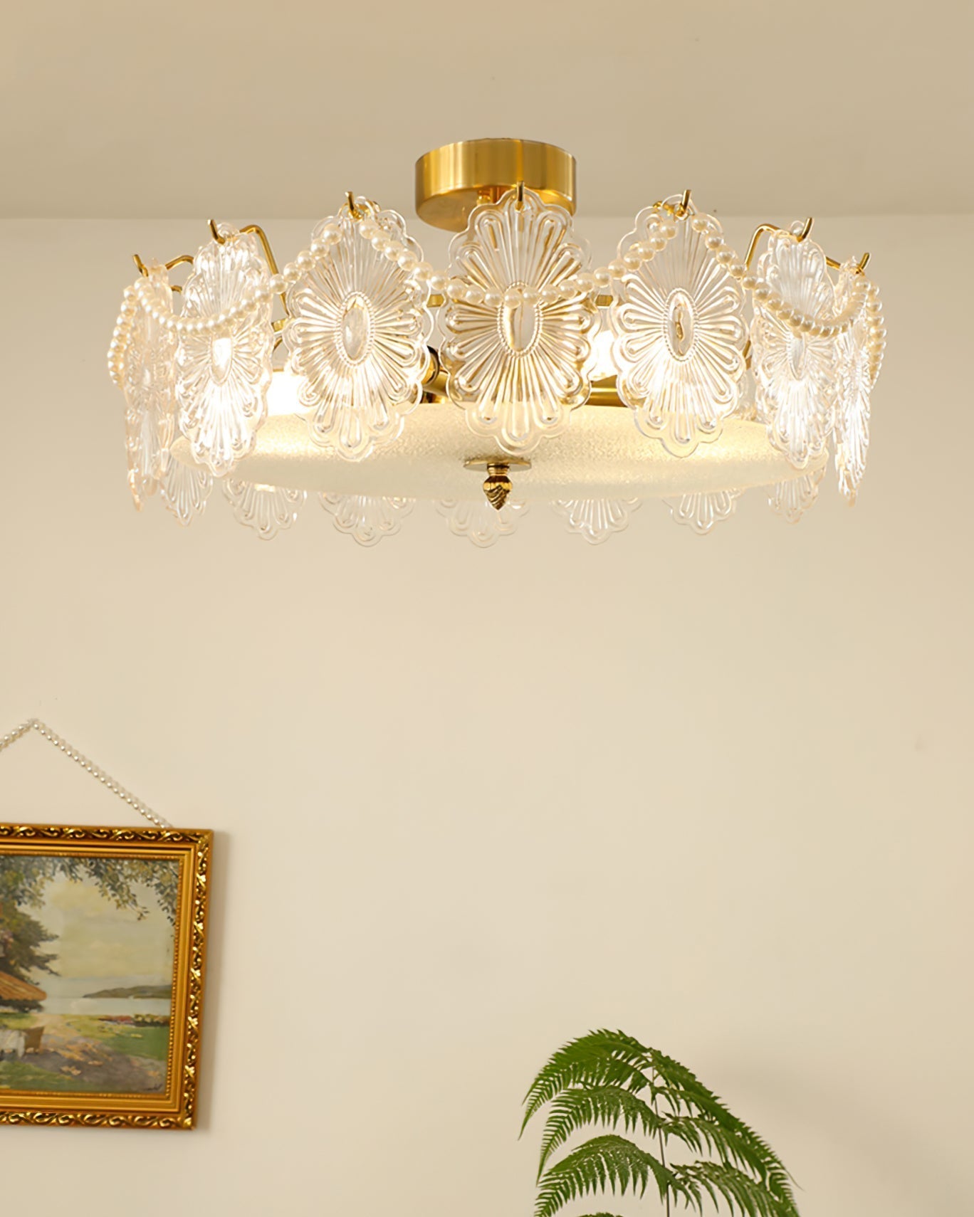 Lampe de Plafond en Verre Transparent - Élégance et Lumière Douce dans Votre Espace