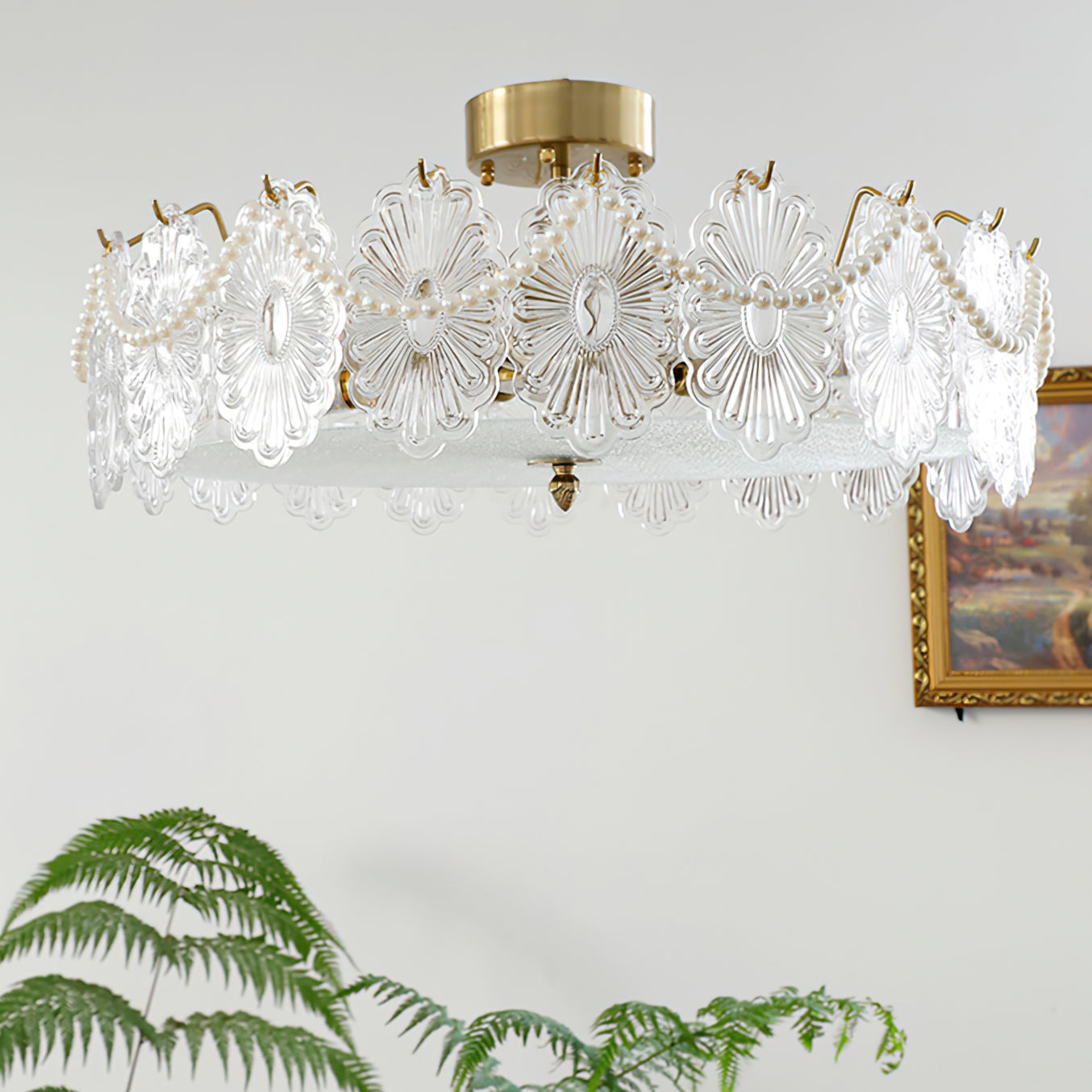 Lampe de Plafond en Verre Transparent - Élégance et Lumière Douce dans Votre Espace