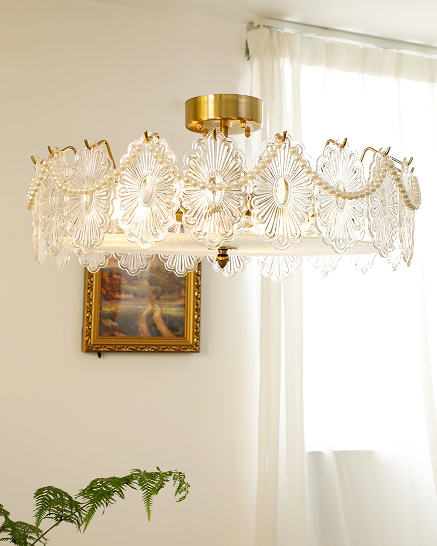 Lampe de Plafond en Verre Transparent - Élégance et Lumière Douce dans Votre Espace