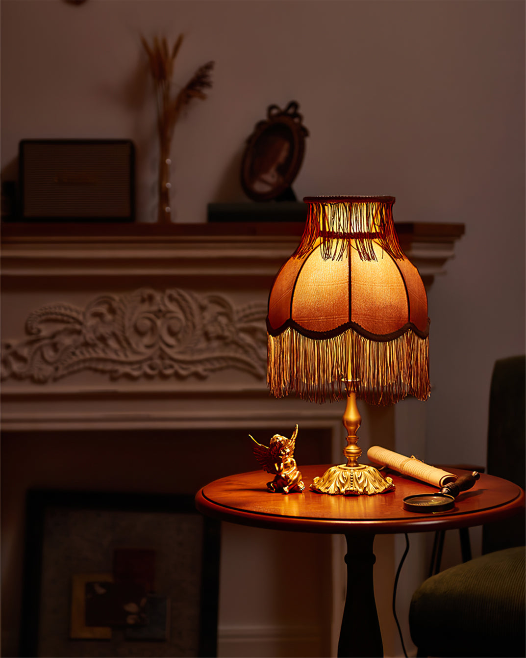 Lampe en Laiton Moderne avec Franges - Éclairage Chaleureux et Élégant