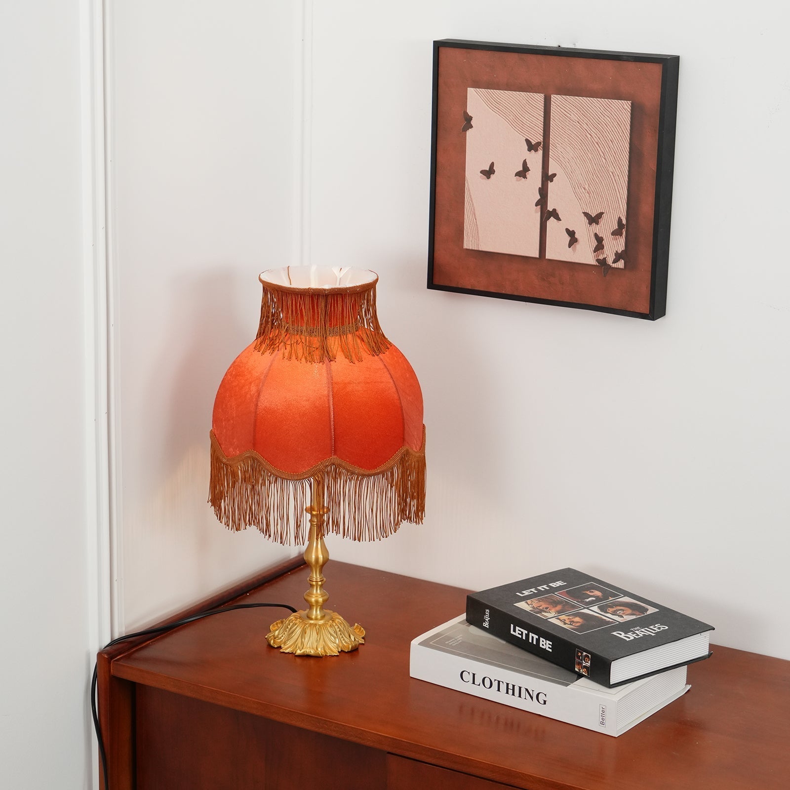 Lampe en Laiton Moderne avec Franges - Éclairage Chaleureux et Élégant