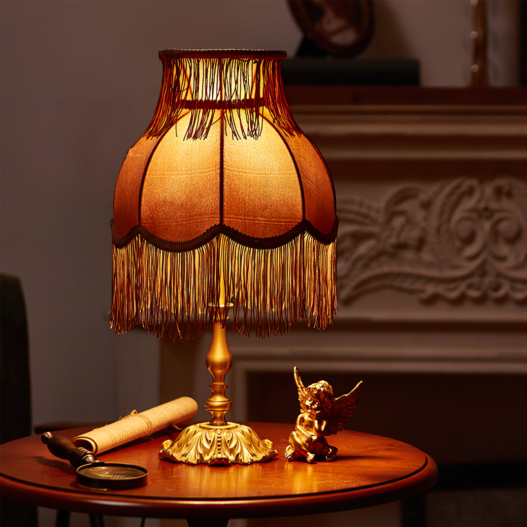 Lampe en Laiton Moderne avec Franges - Éclairage Chaleureux et Élégant