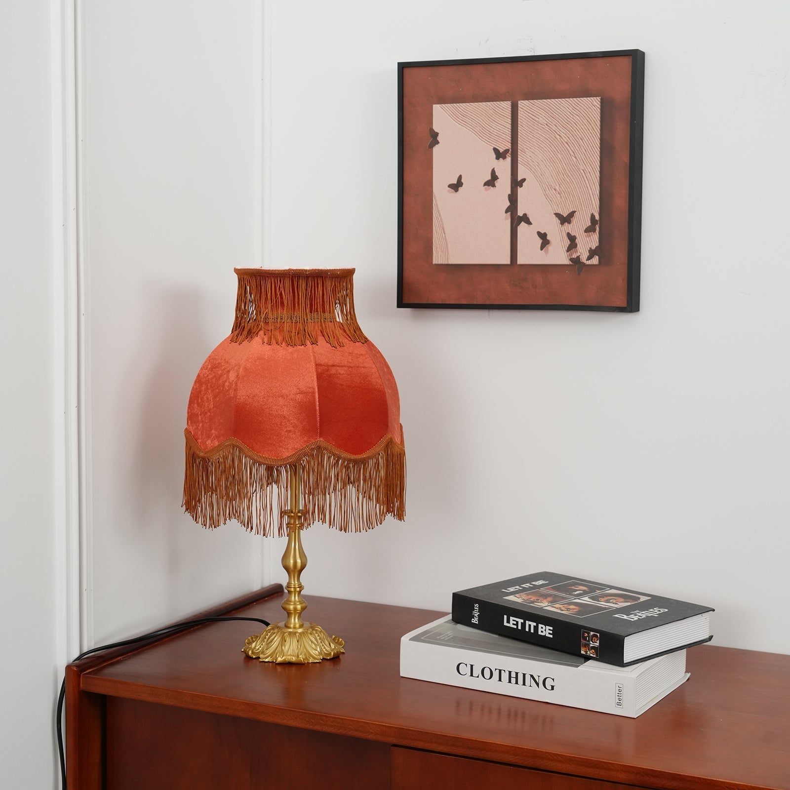 Lampe en Laiton Moderne avec Franges - Éclairage Chaleureux et Élégant