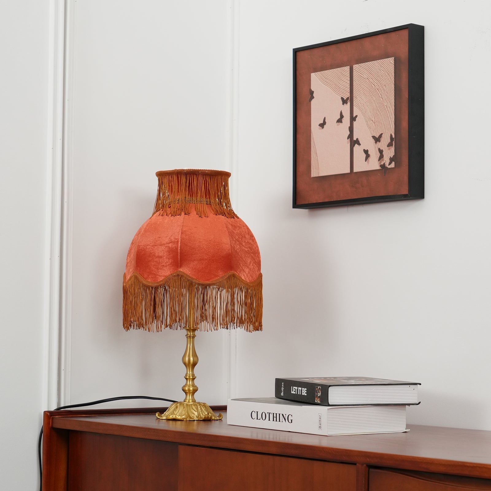 Lampe en Laiton Moderne avec Franges - Éclairage Chaleureux et Élégant