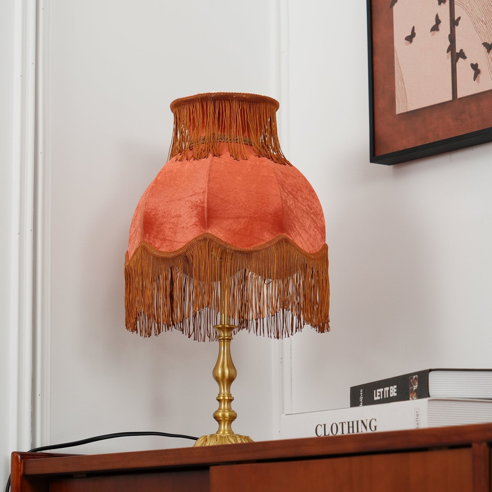 Lampe en Laiton Moderne avec Franges - Éclairage Chaleureux et Élégant