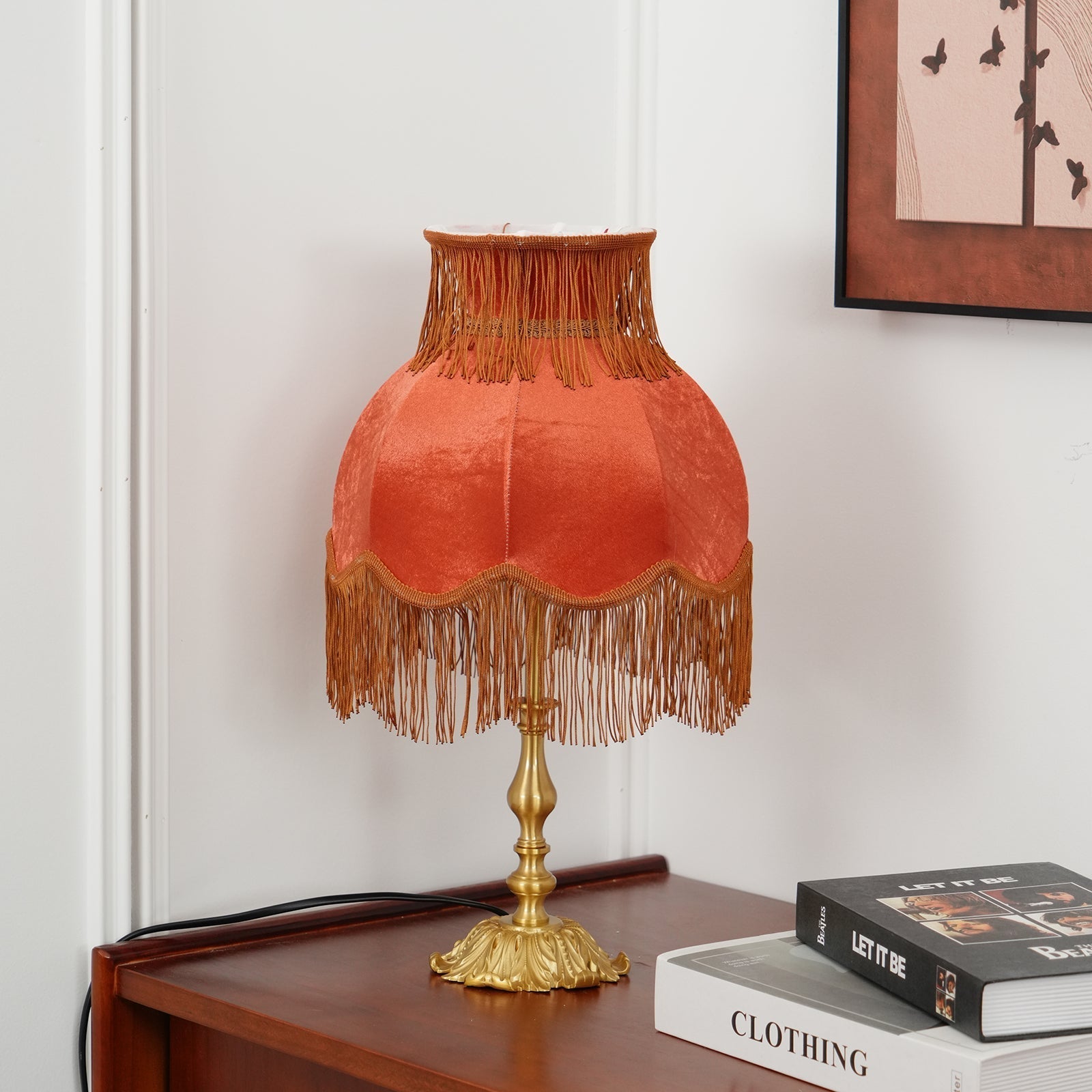 Lampe en Laiton Moderne avec Franges - Éclairage Chaleureux et Élégant