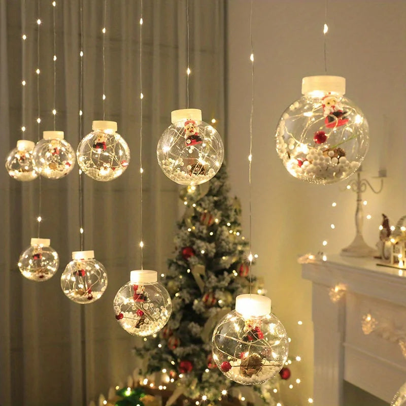 Lumières de Rideau LED Chaudes - Décoration Festive pour Noël à Domicile