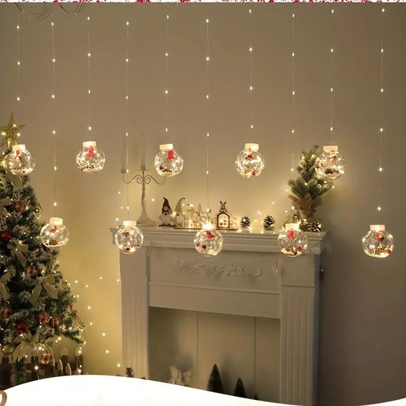 Lumières de Rideau LED Chaudes - Décoration Festive pour Noël à Domicile