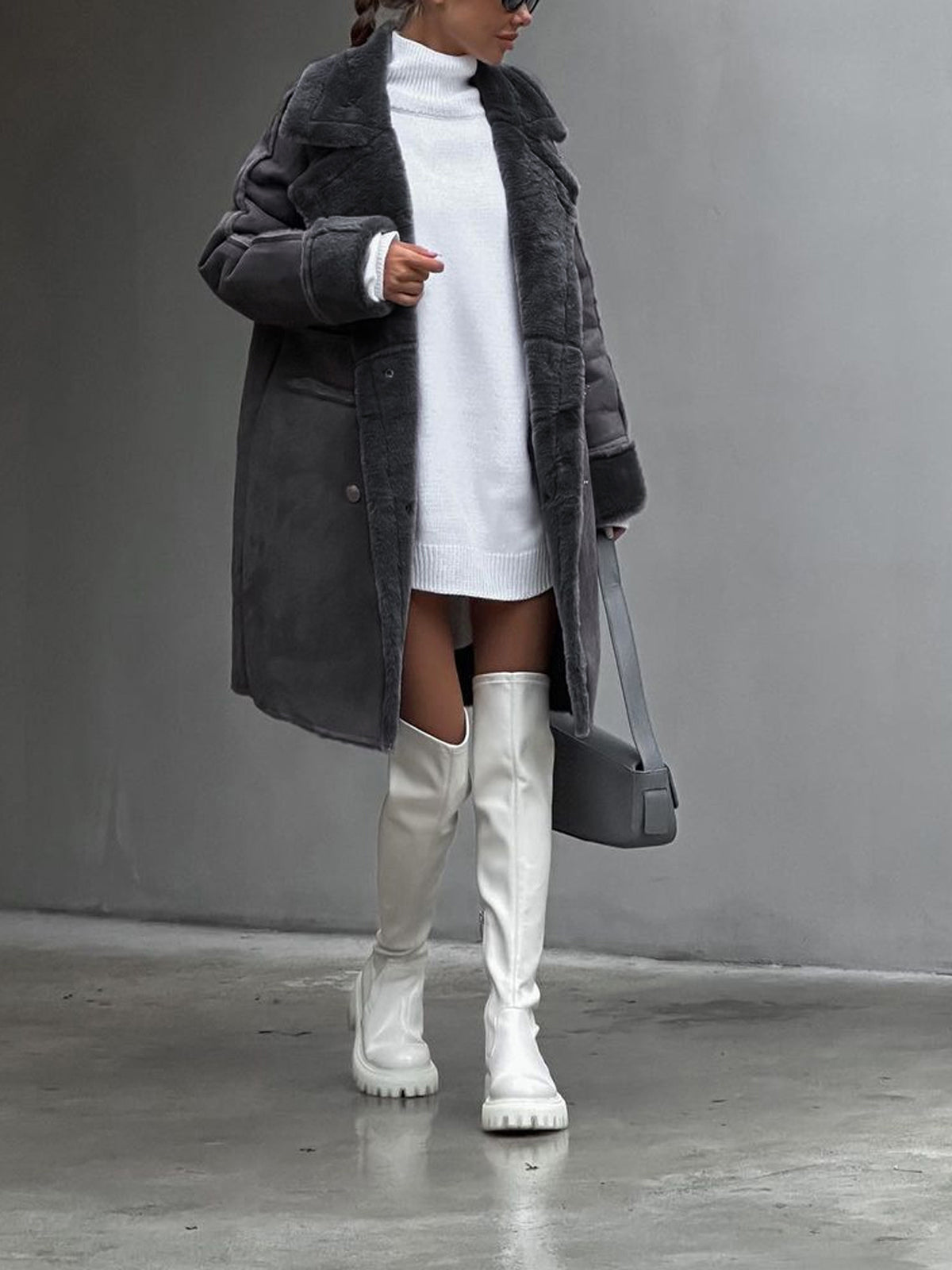 Manteau d'Hiver Grande Taille - Chaleur et Élégance avec Col Doux