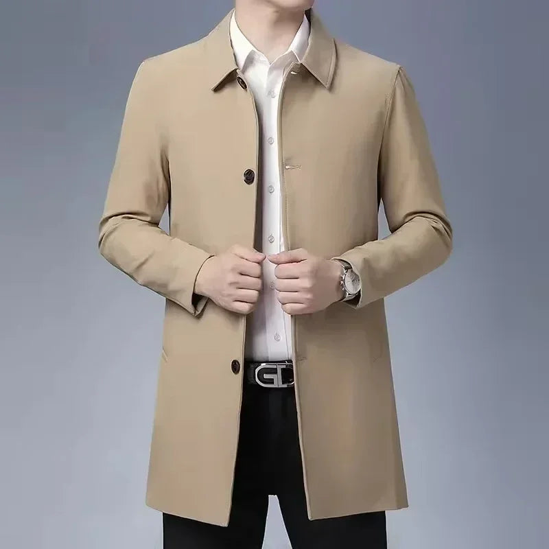 Manteau Long Classique pour Hommes - Élégance et Confort au Quotidien