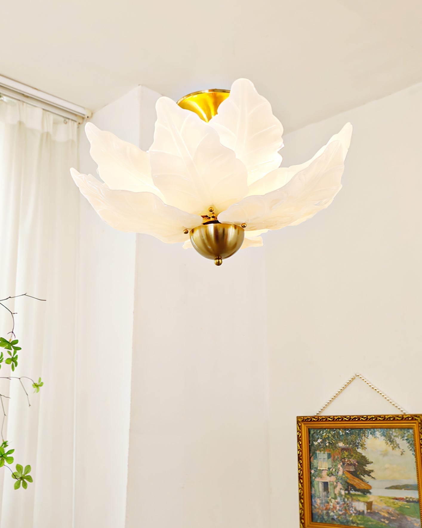 Lampe de Plafond en Verre - Design Élégant et Éclairage Chaleureux
