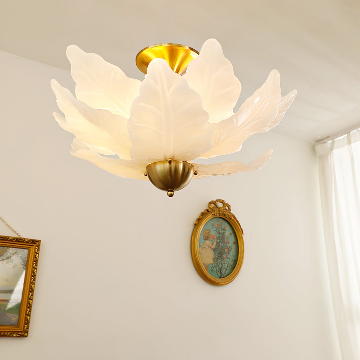 Lampe de Plafond en Verre - Design Élégant et Éclairage Chaleureux