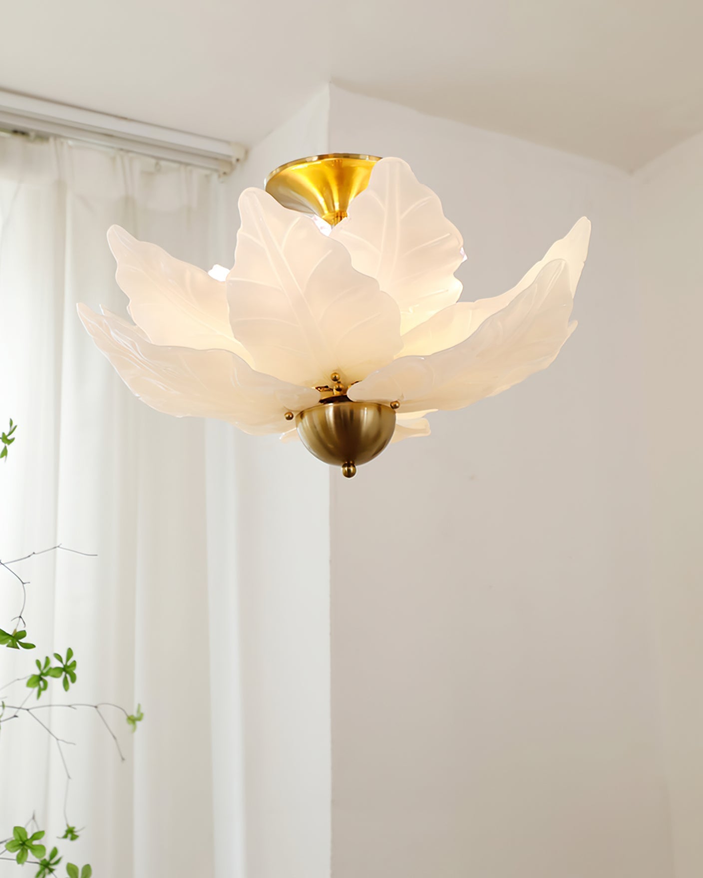 Lampe de Plafond en Verre - Design Élégant et Éclairage Chaleureux