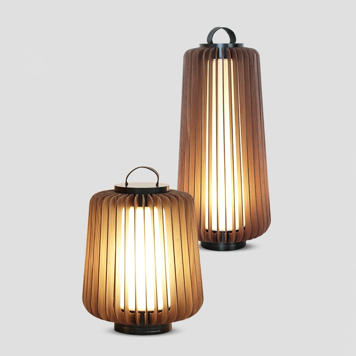 Lampe d'Éclairage Extérieur en Bois - Design Résistant aux Intempéries et Rechargeable
