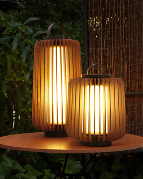 Lampe d'Éclairage Extérieur en Bois - Design Résistant aux Intempéries et Rechargeable