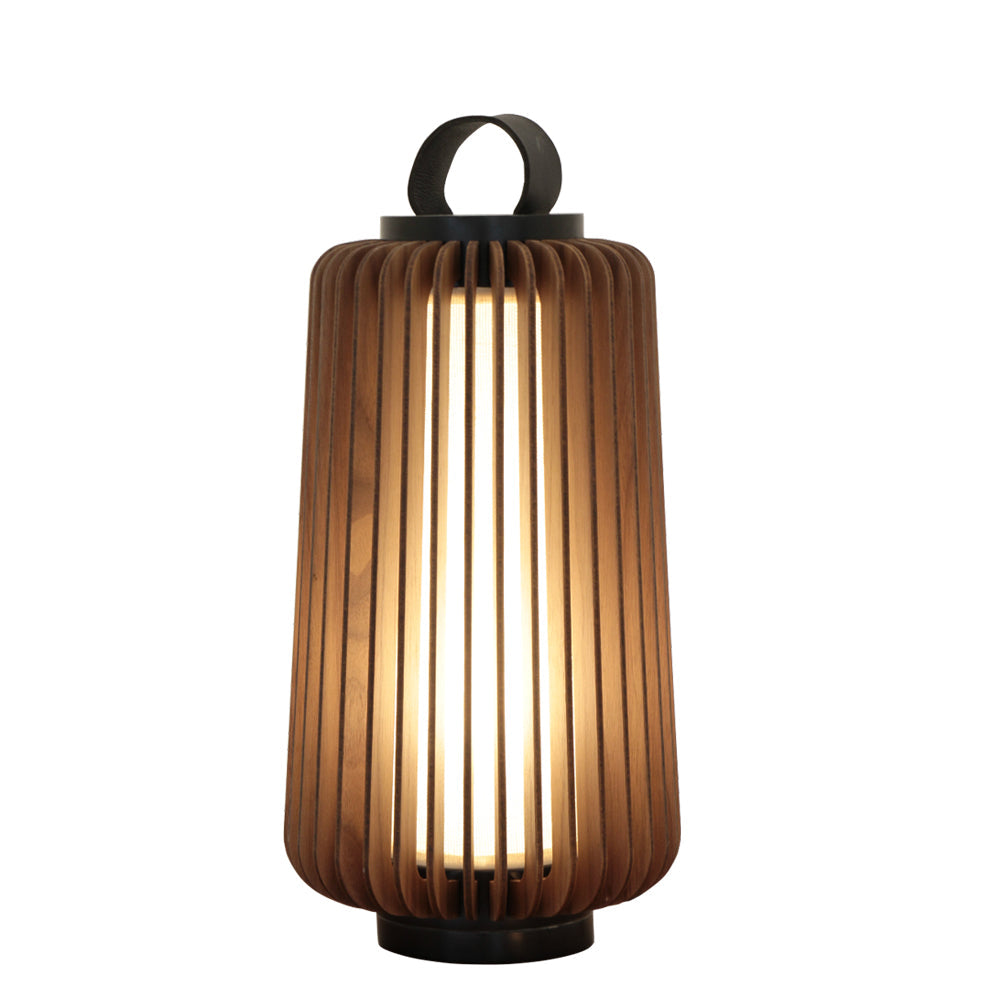 Lampe d'Éclairage Extérieur en Bois - Design Résistant aux Intempéries et Rechargeable