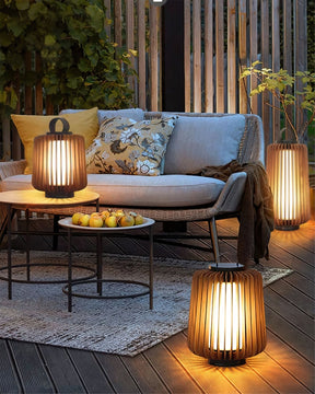 Lampe d'Éclairage Extérieur en Bois - Design Résistant aux Intempéries et Rechargeable