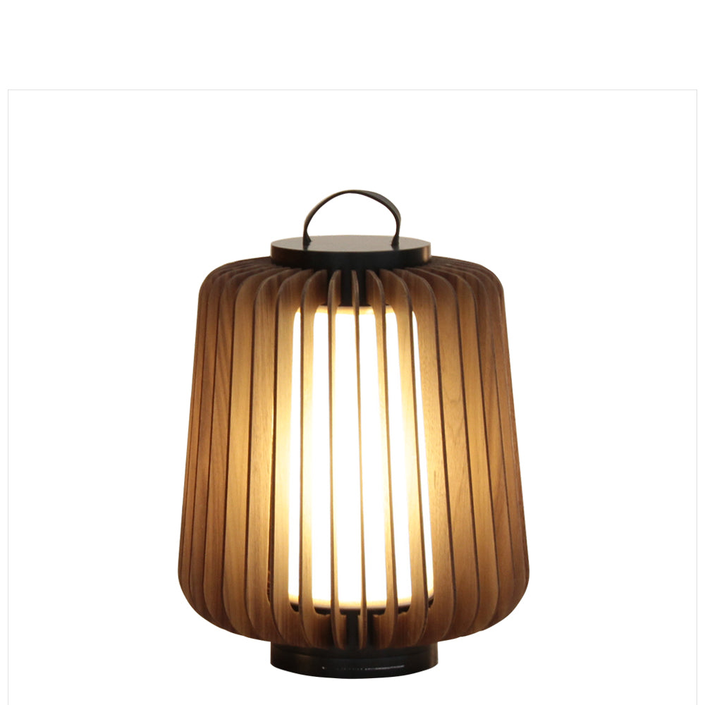 Lampe d'Éclairage Extérieur en Bois - Design Résistant aux Intempéries et Rechargeable