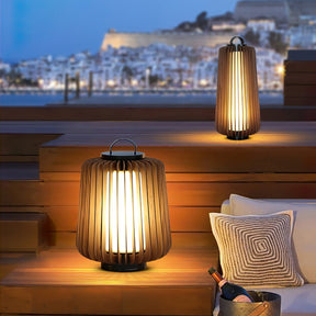 Lampe d'Éclairage Extérieur en Bois - Design Résistant aux Intempéries et Rechargeable