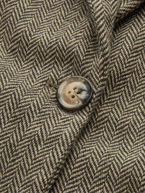 Blazer en Tweed à Bouton Unique - Fleurs 3D Artistiques et Élégantes