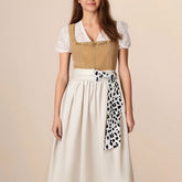 Dirndl Léopard Kaki pour Oktoberfest - Style Traditionnel avec Tablier Élégant