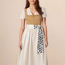 Dirndl Léopard Kaki pour Oktoberfest - Style Traditionnel avec Tablier Élégant