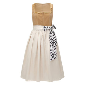 Dirndl Léopard Kaki pour Oktoberfest - Style Traditionnel avec Tablier Élégant