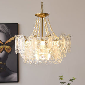 Lustre en Cristal Français - Élégance et Lumière Chaleureuse