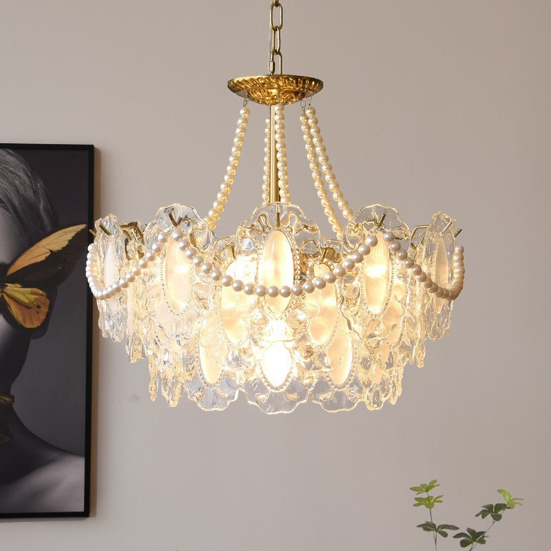 Lustre en Cristal Français - Élégance et Lumière Chaleureuse