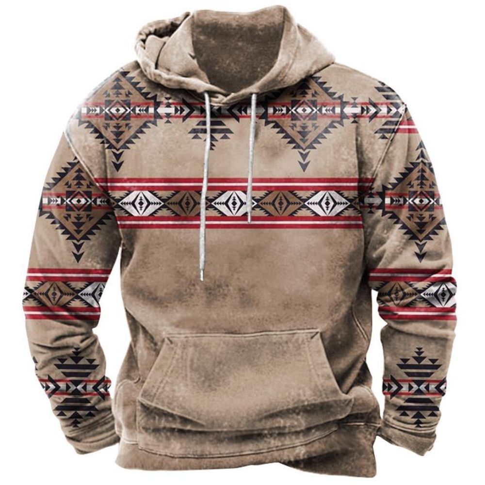 Sweat à Capuche Aztec Confortable - Style Décontracté avec Motif Saisissant