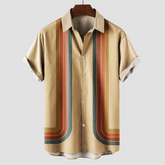 Chemise Rétro Chic à Rayures - Confort et Style pour Été