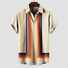 Chemise Rétro Chic à Rayures - Confort et Style pour Été