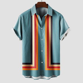 Chemise Rétro Chic à Rayures - Confort et Style pour Été