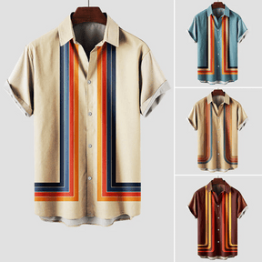 Chemise Rétro Chic à Rayures - Confort et Style pour Été