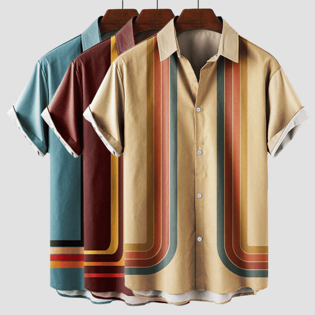 Chemise Rétro Chic à Rayures - Confort et Style pour Été
