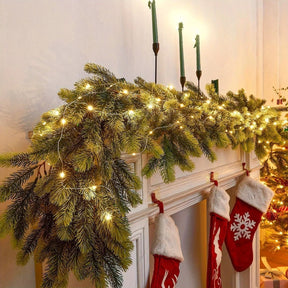 Guirlande de Noël avec Éclairage LED - Décoration Festive en Pin Artificiel